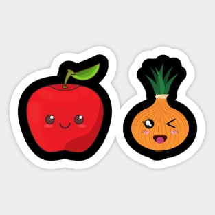 Apple and onion Sticker